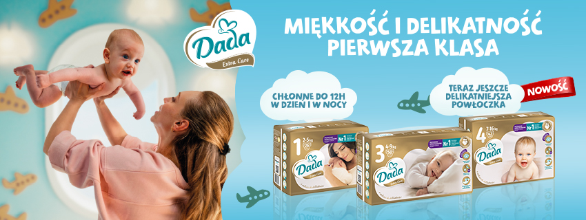 Jeszcze delikatniejsza powłoczka pieluszek Dada Extra Care